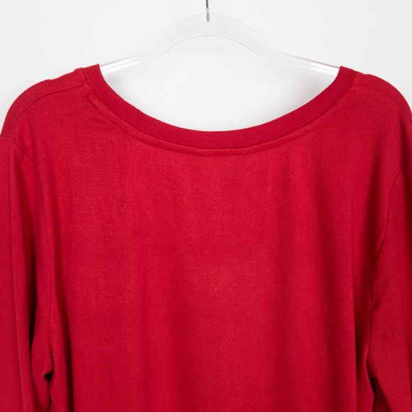 Nautica Mens Red Long Sleeve V‎ Neck T-Shirt Top Soft Stretch Large - Picture 7 of 13
